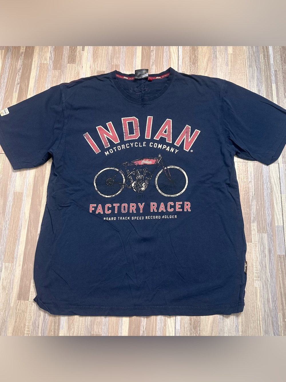 Navy Blue Indian Motorcycle Company 'Factory Racer' Graphic T-Shirt Men’s XL